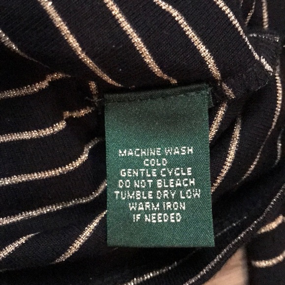 Ralph Lauren Black & Gold Striped Long Sleeve Henley Top, S - Picture 6 of 8